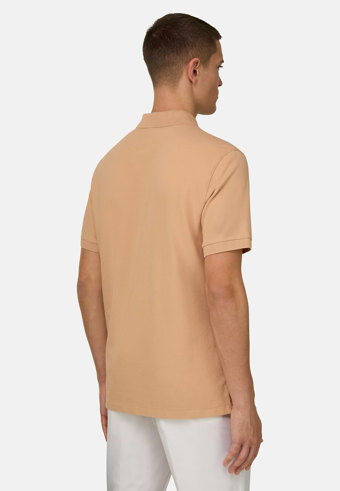 Polo In Pique Di Cotone Regular Fit, Arancione, hi-res, 3