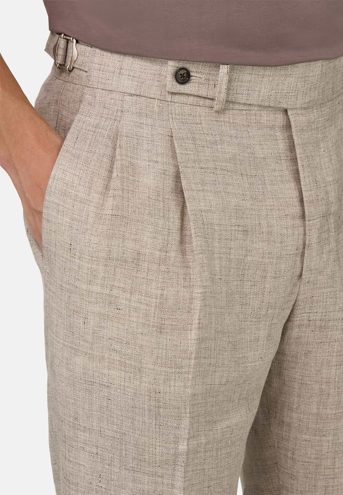 Hose Aus Reinem Leinen, Taupe, hi-res
