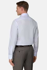 Camicia A Righe In Cotone Slim Fit, Azzurro, thumb, 3
