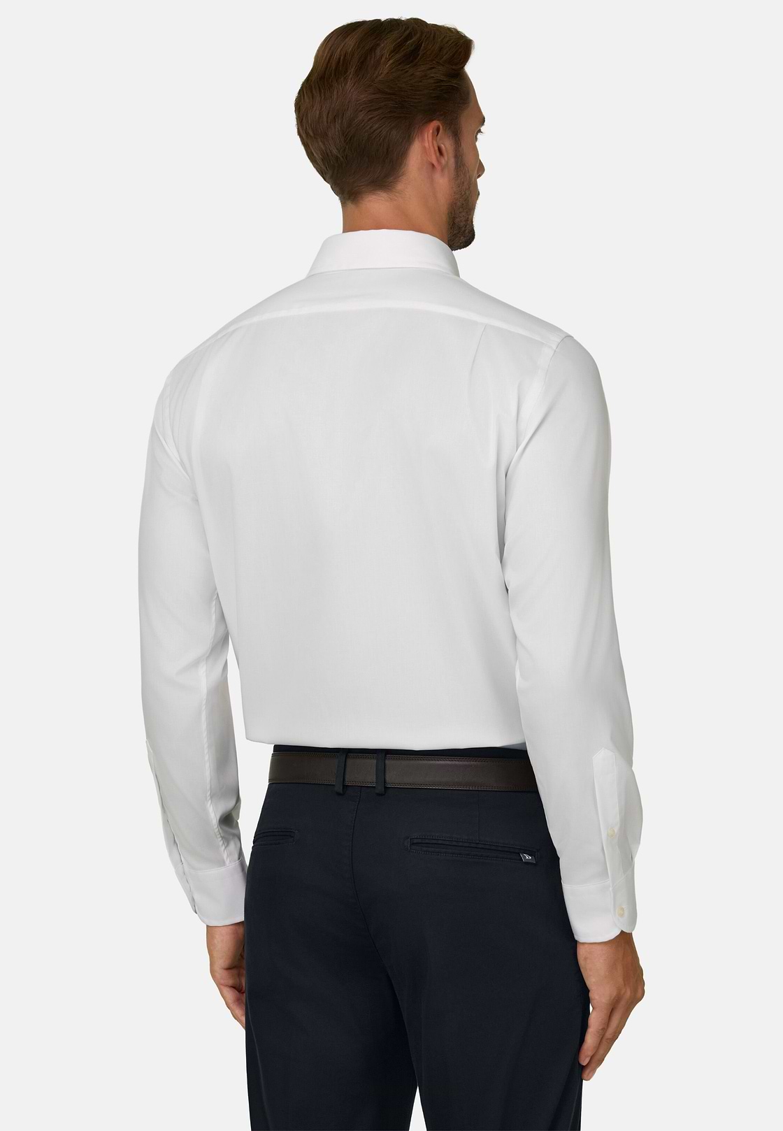 Regular Fit Pinpoint Cotton Shirt, White, hi-res, 6