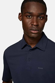 Camisa de polo em Algodão Supima Elástico, corte regular, Navy blue, hi-res