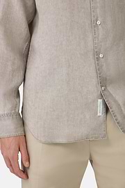 Regular Fit Linen Shirt, Taupe, hi-res