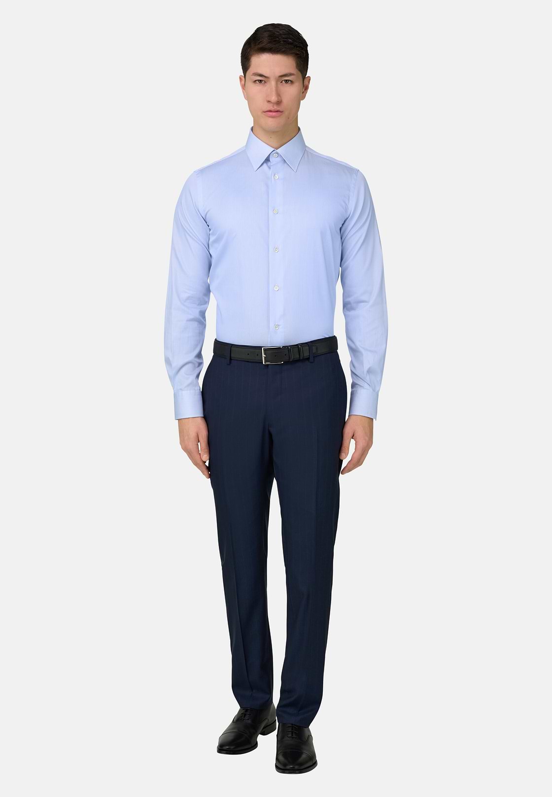 Hemd aus Baumwoll-Twill Regular Fit, Hellblau, hi-res, 2