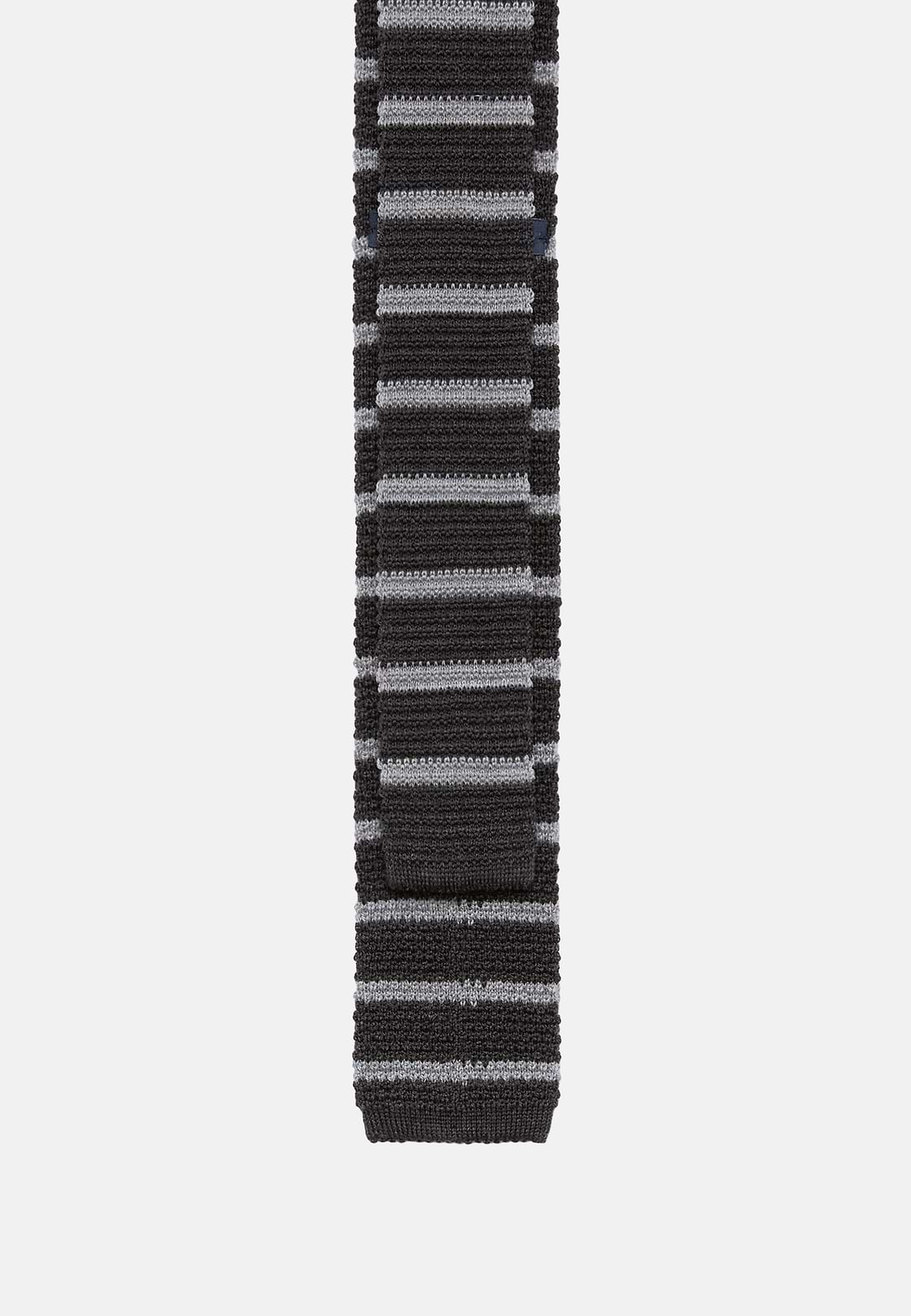 Striped Wool Tie, Grey, hi-res