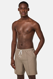Maillot De Bain En Tissu Technique Imprimé, Beige, hi-res