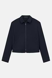 Pure Wool Shirt Jacket, Navy blue, thumb, 5