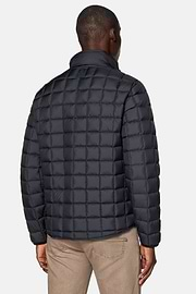 Bomber Jacket In Technical Fabric With Goose Down, Navy blue, hi-res