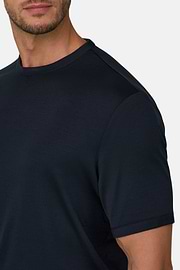 T-Shirt in Wool Jersey WOOLTECH, Navy blue, thumb, 3