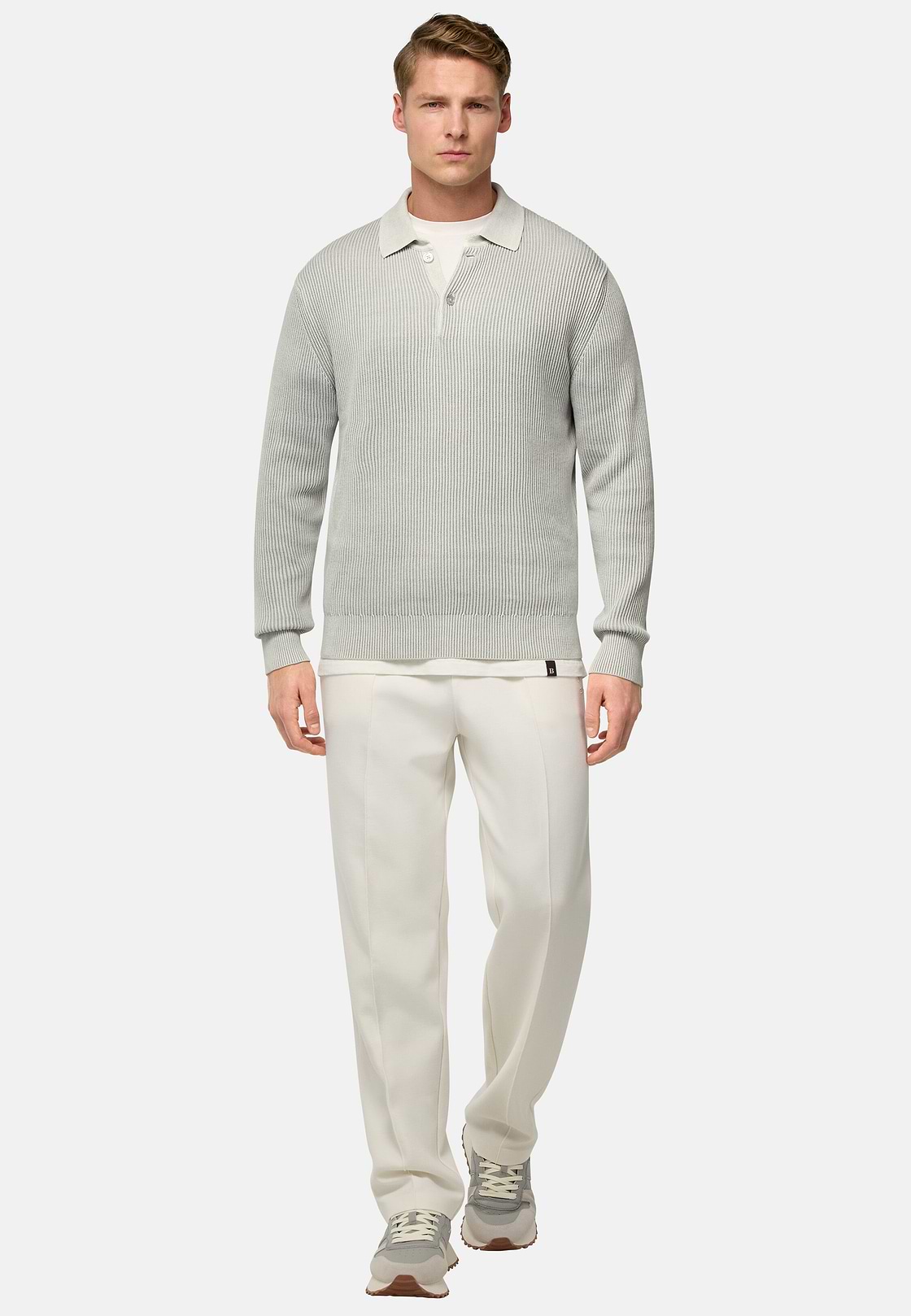 Polo Di Maglia In 100% Cotone Organico, Ghiaccio, hi-res