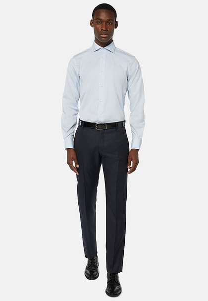 Hose aus Reiner Super-130-Wolle, Navy blau, hi-res