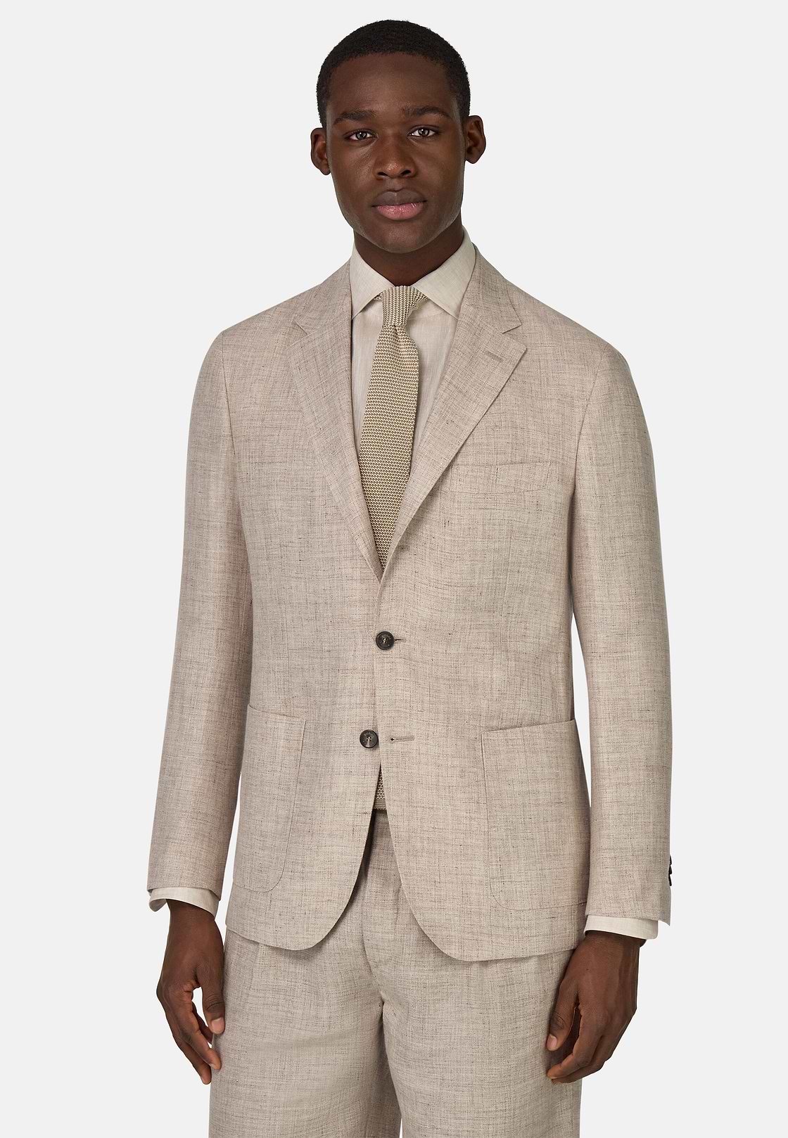 Melange-Sakko Aus Reinem Leinen, Taupe, hi-res