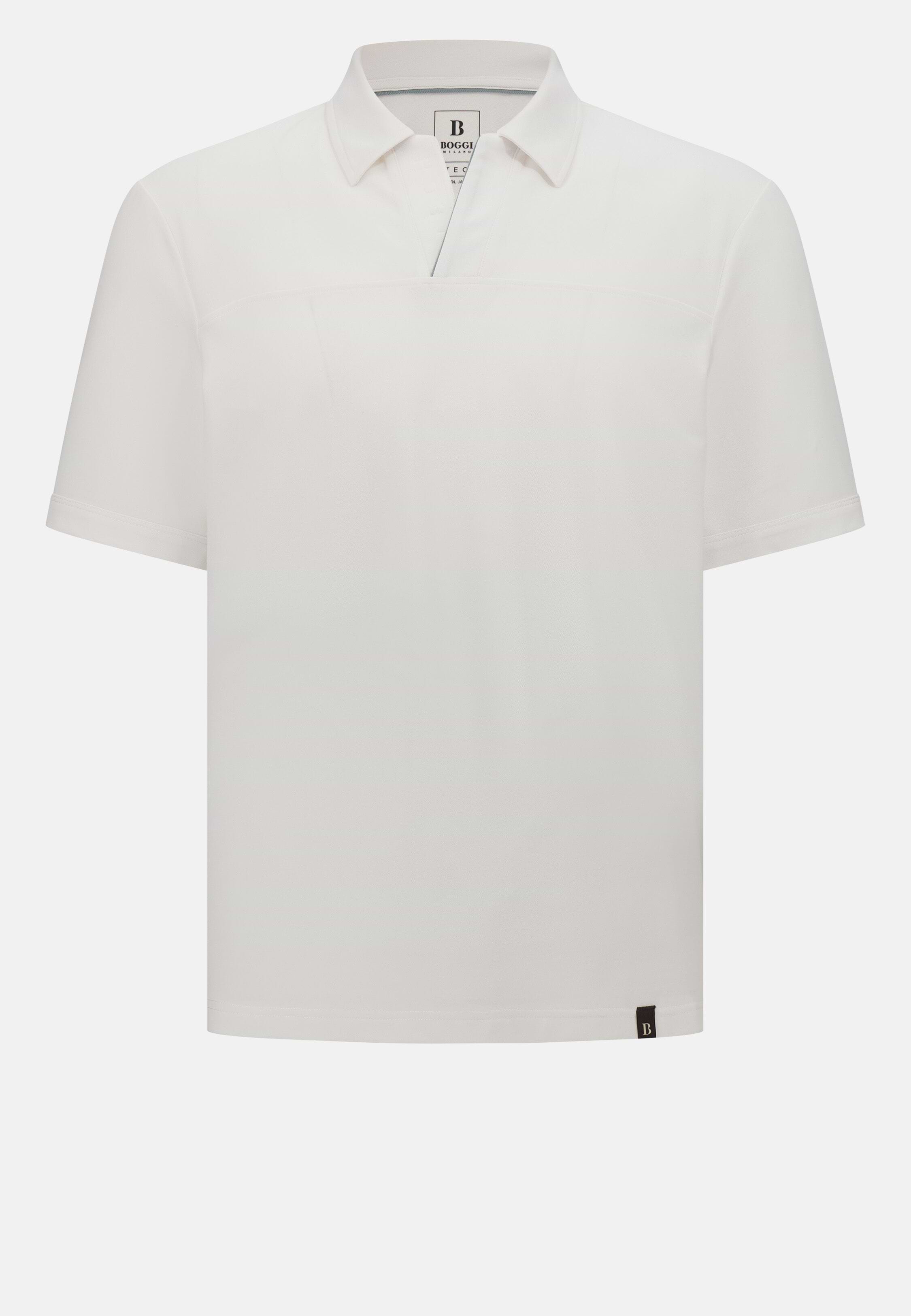 Men's Cool Jade-Fresh Piqué Polo Shirt, White | Boggi Milano