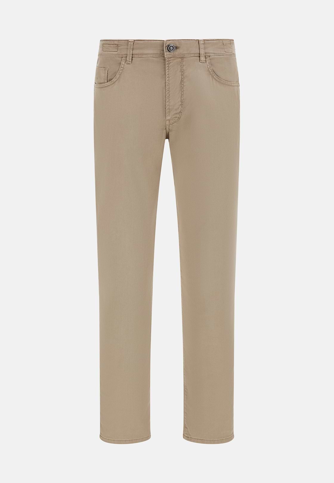 Stretch Cotton/Tencel Jeans, Taupe, hi-res