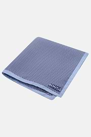 Geometric Silk Pocket Square, Light Blue, thumb, 1