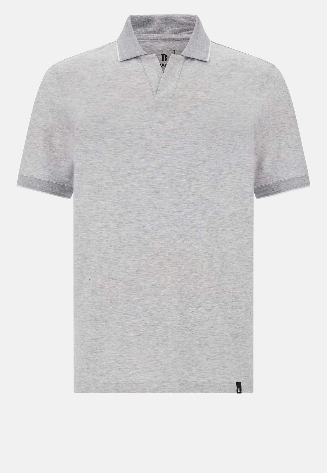 S.Cafè® High-Performance Piqué Polo Shirt, Light grey, hi-res