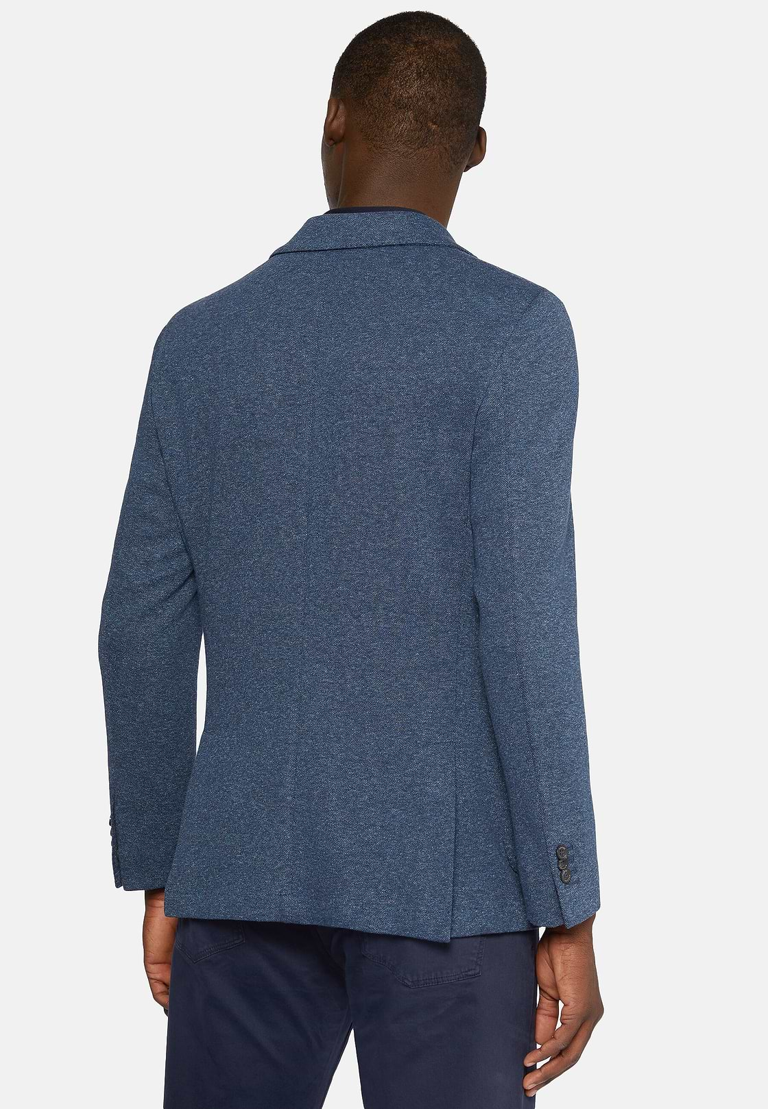 Veste Bleue En Jersey De Coton, Bleu, hi-res