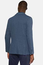 Giacca Blu In Cotone Jersey, Blu, hi-res