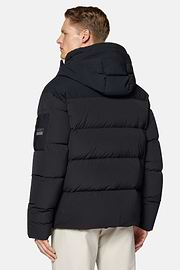 B-Tech Bomber Jacket In Recycled Nylon and Goose Down, Black, hi-res