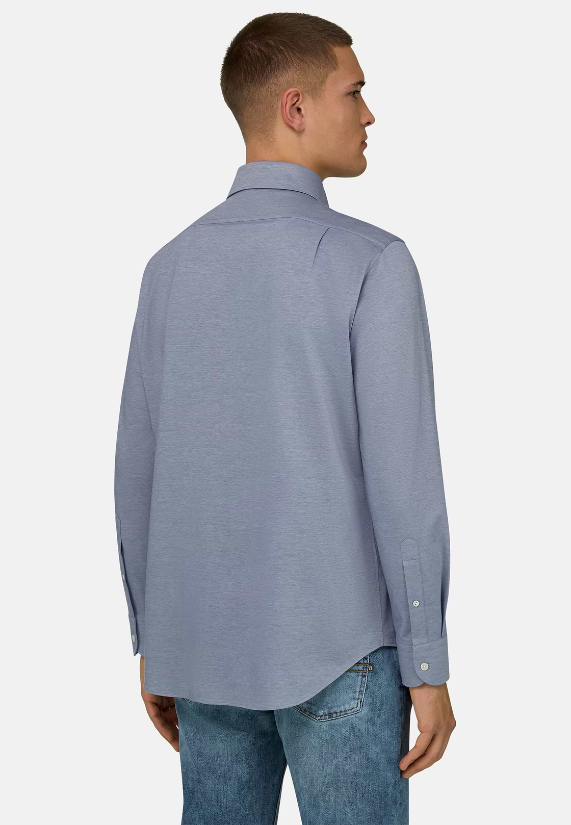 Polohemd Aus Japanischem Jersey Regular Fit, Indigo, hi-res, 3