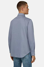 Polohemd Aus Japanischem Jersey Regular Fit, Indigo, thumb, 3