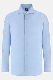 Slim Fit Houndstooth Cotton Shirt, Light Blue, thumb, 6