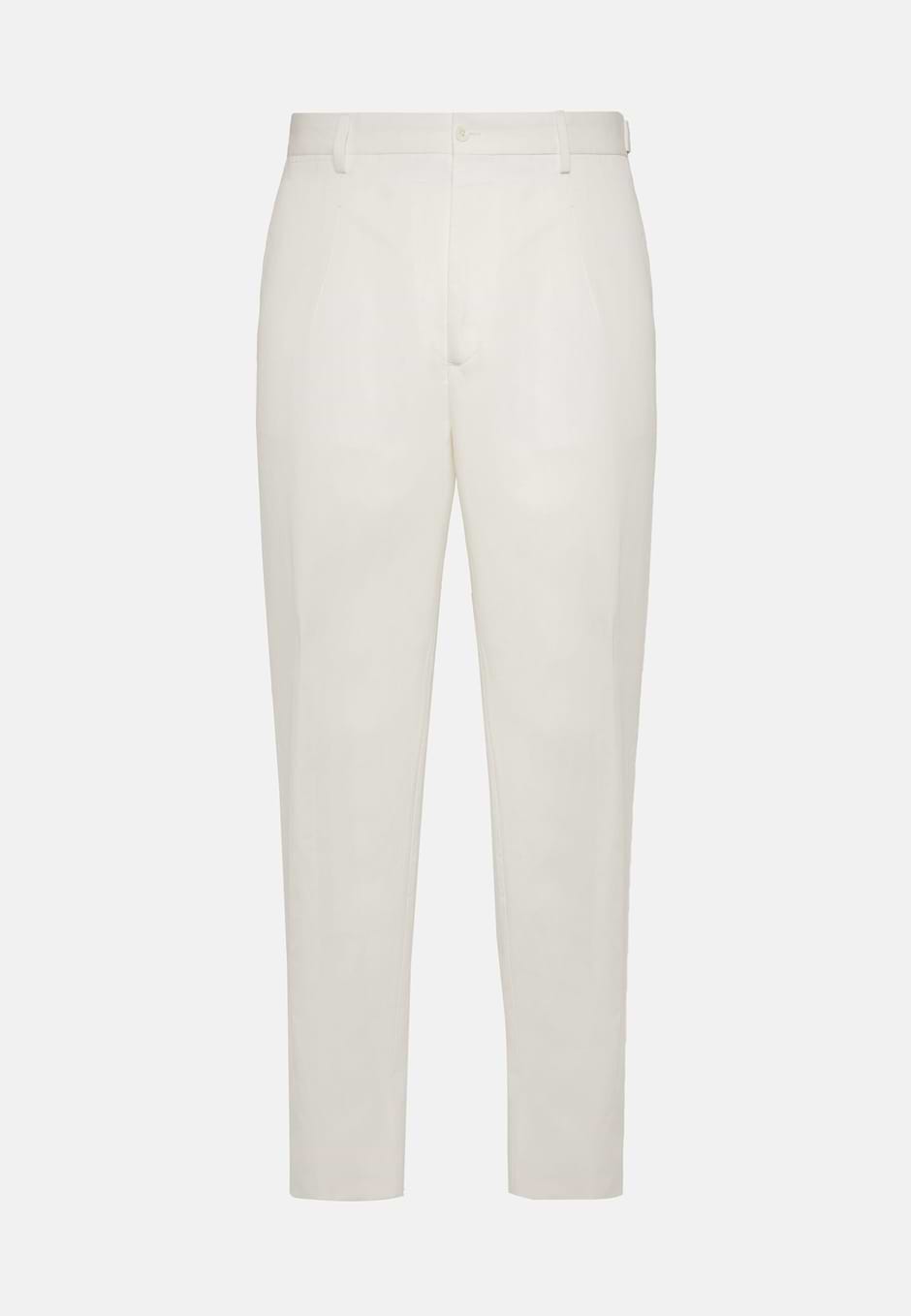 Cotton Linen Trousers, White, hi-res