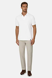 Polo aus Stretchgewebe Piqué Mischgewebe Cool Jade, Weiß, thumb, 2