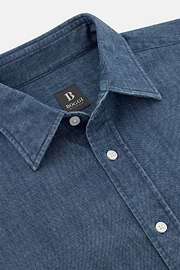 Denim-Hemd Aus Baumwolle Regular Fit, Blau, thumb, 5