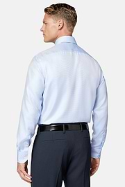 Slim Fit Cotton Dobby Shirt, Light Blue, hi-res