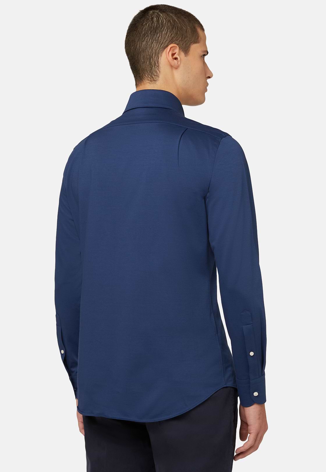 Camisa Estilo Polo De Punto Jersey Japonés Corte Regular, Azul  Marino, hi-res