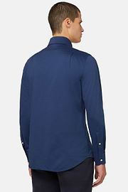 Camisa Estilo Polo De Punto Jersey Japonés Corte Regular, Azul  Marino, hi-res