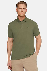 Cotton Piqué Polo Shirt, Military Green, hi-res