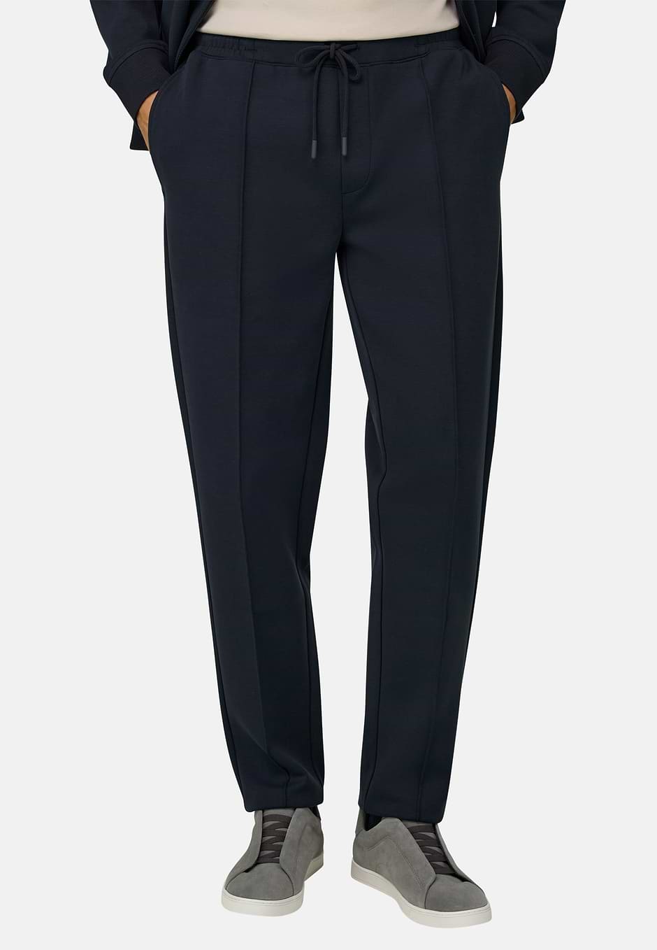 Trousers in Scuba, Navy blue, hi-res