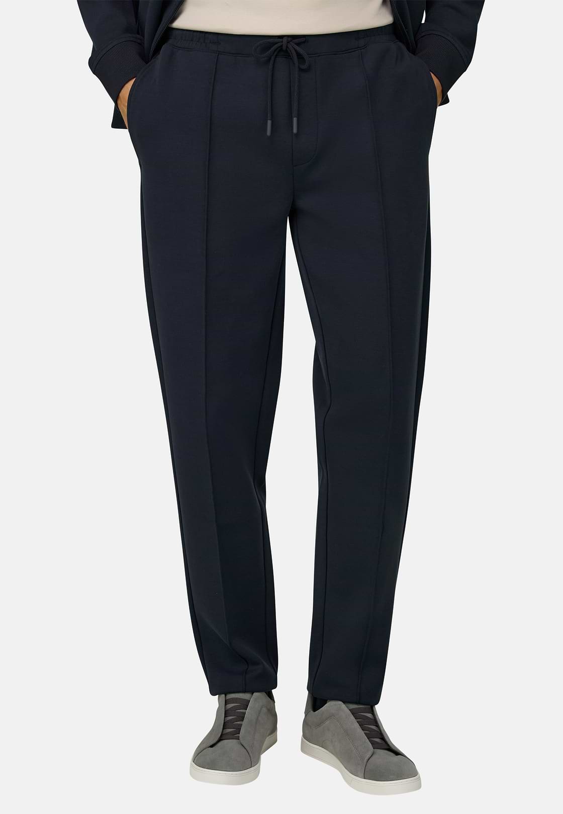 Trousers in Scuba, Navy blue, hi-res, 1