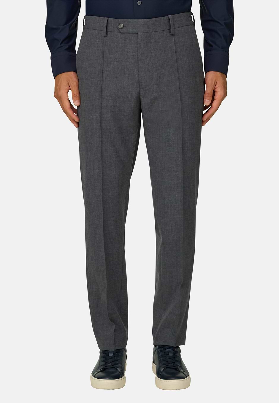 Trousers in Technical Wool, Dark Grey, hi-res