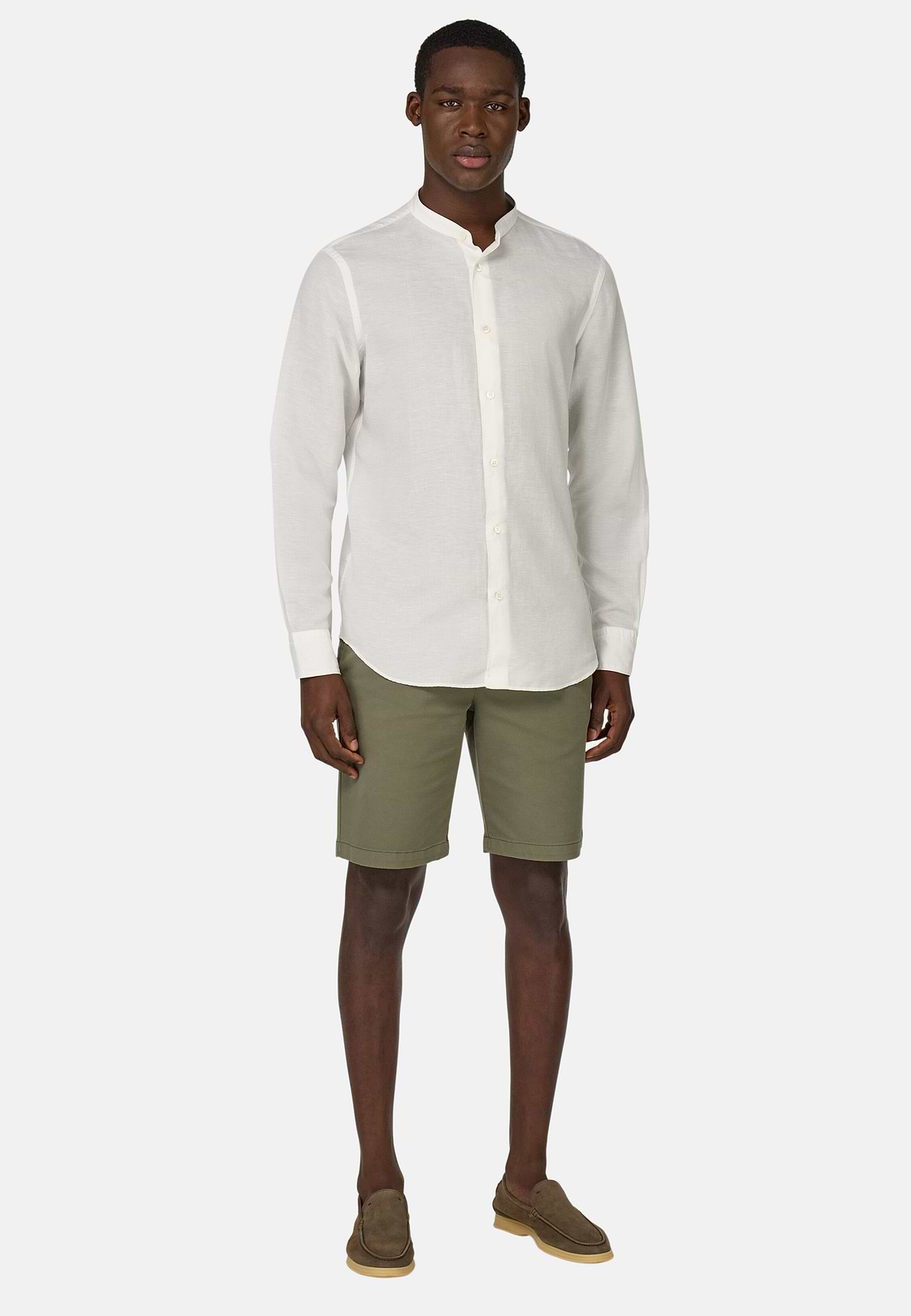 Bermudas in Stretch Cotton, Military Green, hi-res