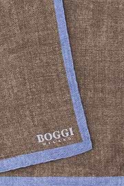 Colour Block Silk Pocket Square, Taupe, thumb, 3
