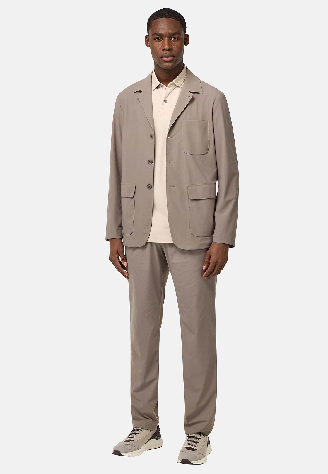 Veste B Tech En Nylon Stretch, Boue, hi-res
