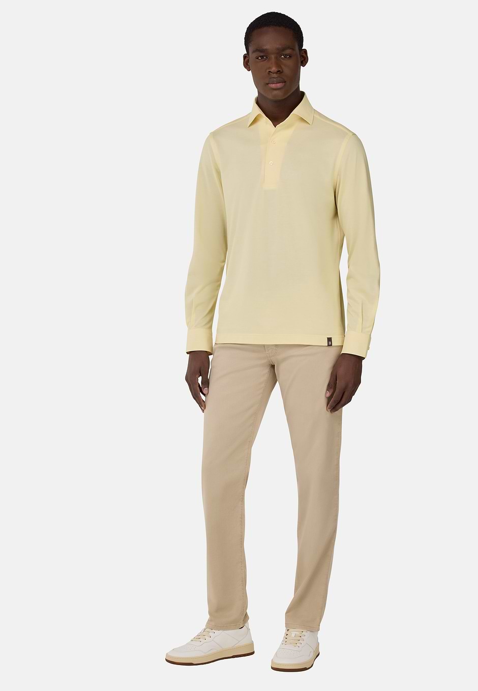 Japanese Jersey Polo Shirt, Yellow, hi-res