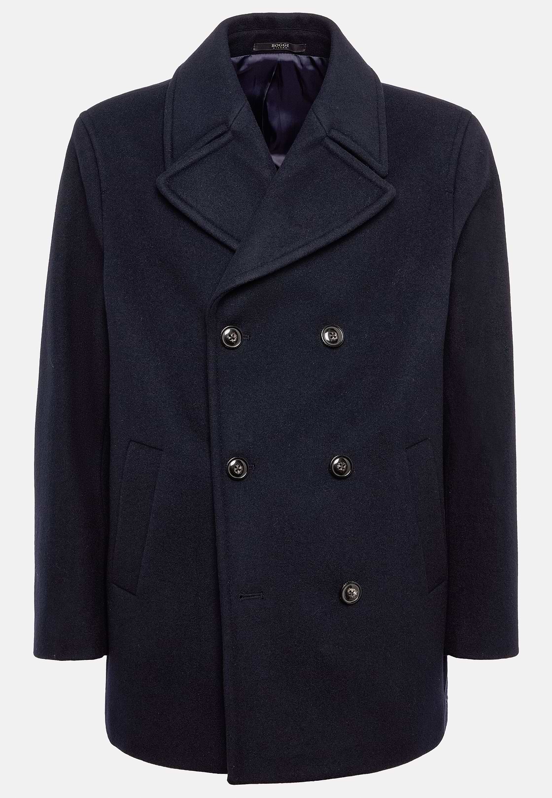 Peacoat In Wool, Navy blue, hi-res