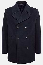 Peacoat In Wool, Navy blue, hi-res