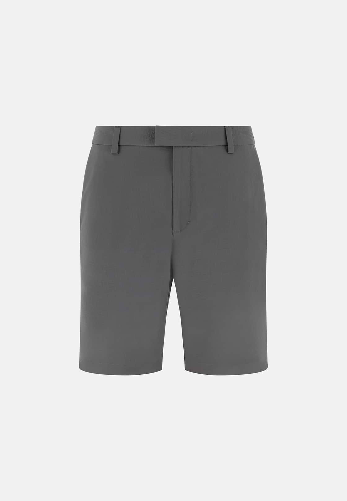 Bermudashorts aus elastischem Seerzucker-Nylon B Tech, Dunkelgrau, hi-res, 5