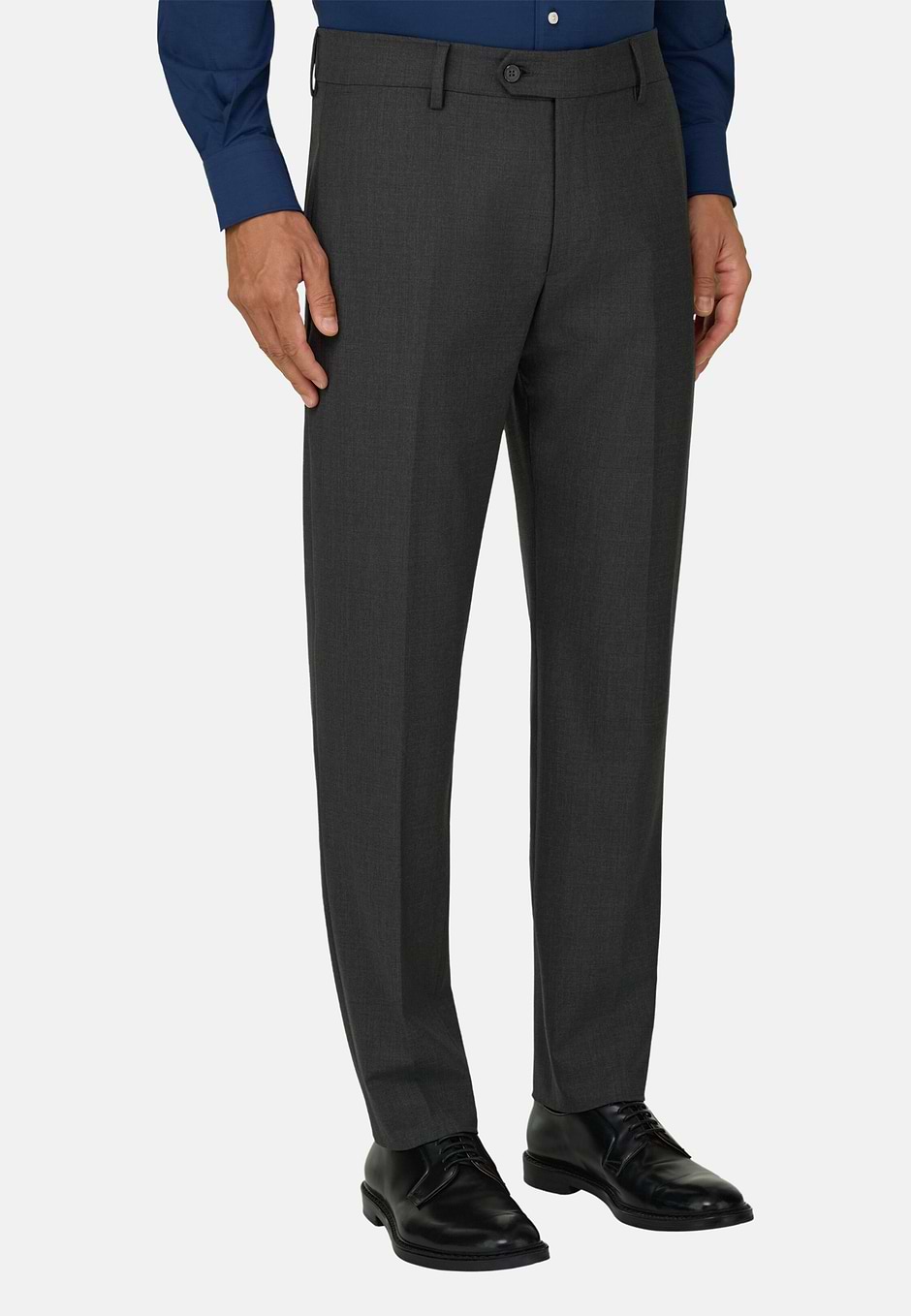 Pantalon En Laine Stretch Lavable, Charbon, hi-res