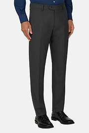 Washable Wool Stretch Trousers, Charcoal, thumb, 1