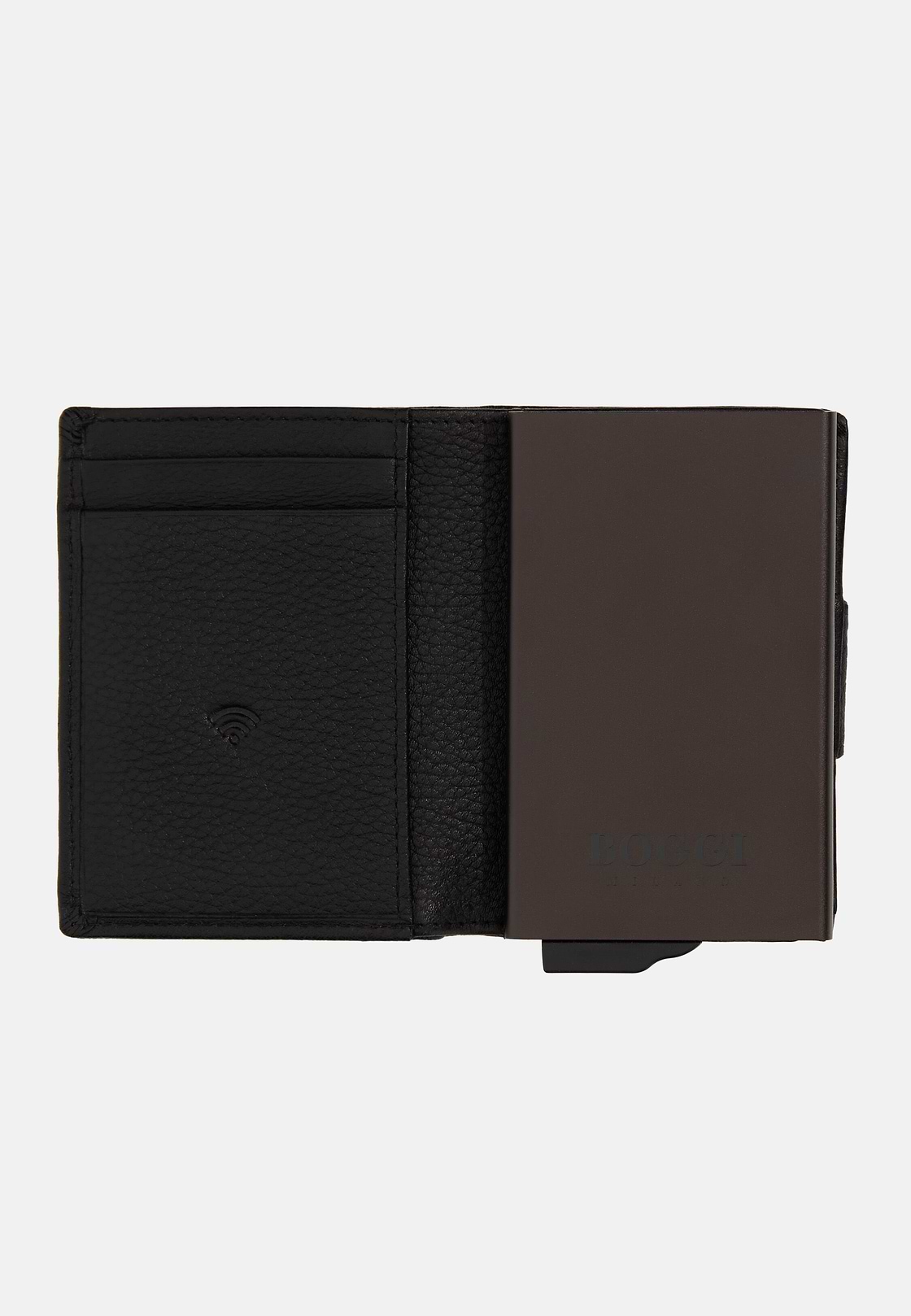 Leather Credit Card Holder, Black, hi-res