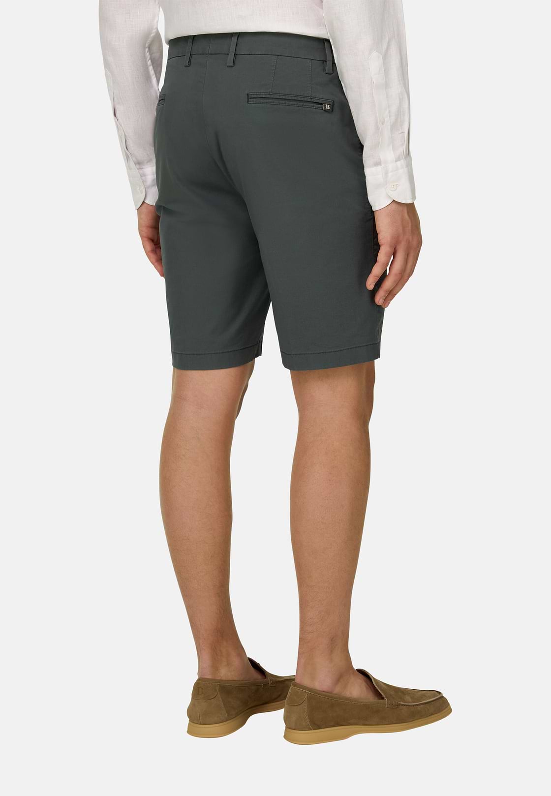 Bermudas in Stretch Cotton, Green, hi-res, 3