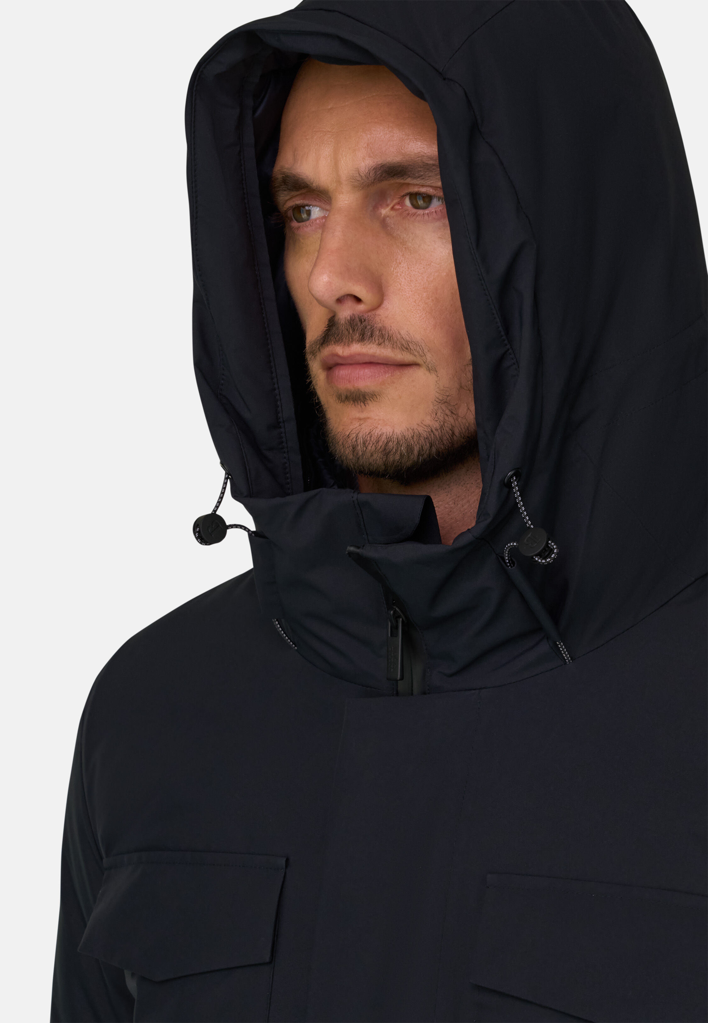 Jacket in Technical Fabric Padded, Navy blue, hi-res, 3