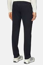 Stretch Cotton Trousers, Navy blue, hi-res