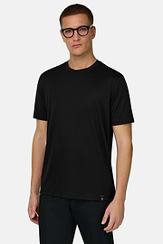 Silk Blend T-Shirt, Black, thumb, 1
