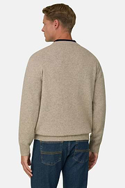 Crew Neck Jumper in Wool Blend, Sand, thumb, 4